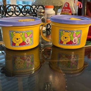 Vintage Tupperware Winnie The Pooh cup bowl with lid